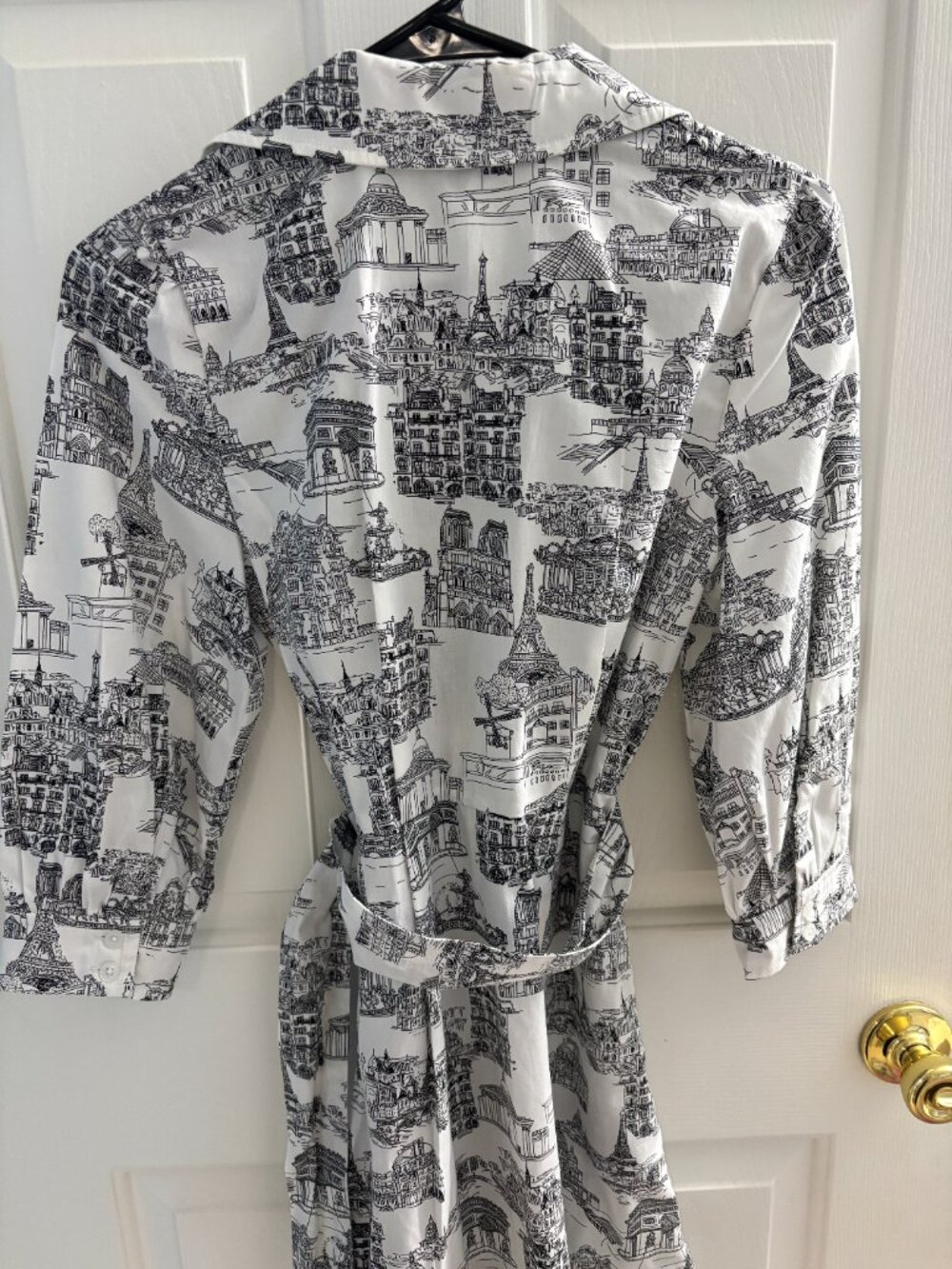 NWOT Karl Lagerfeld Landmark Print Cotton Shirtdress Size 2 - Picture 5 of 7